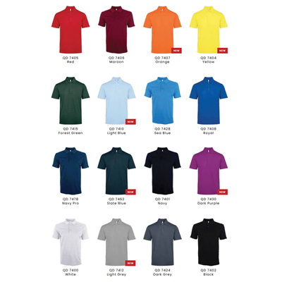 Unisex CVC Short Sleeve Polo Shirt